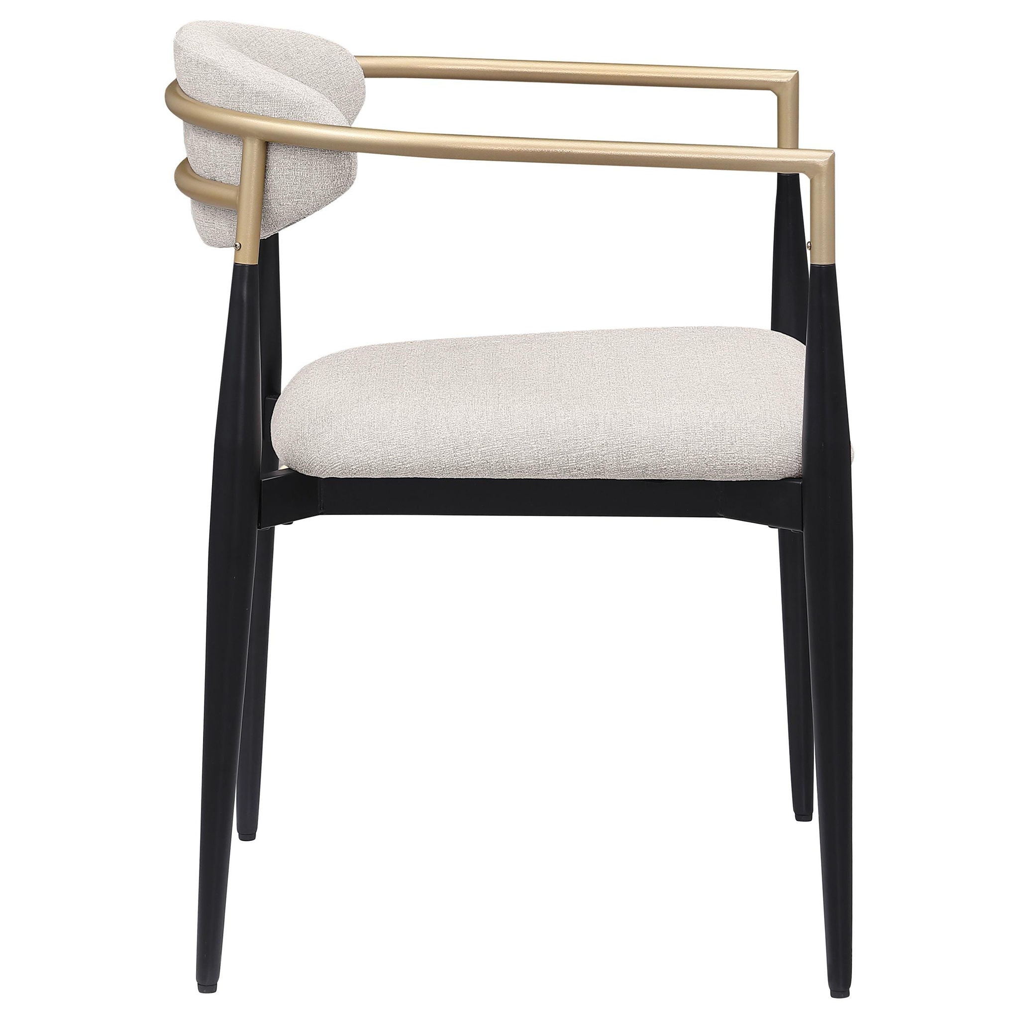 Alexis Fabric Upholstered Dining Arm Chair Beige (Set of 2) - Atlantic Fine Furniture Melbourne FL
