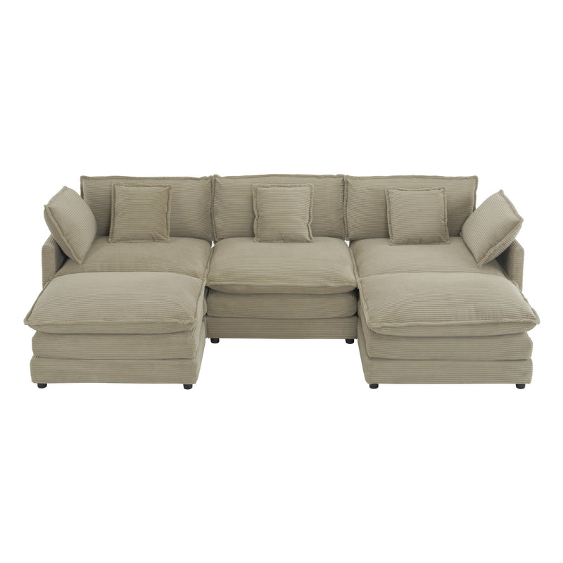 Modern Modular Sectional Sofa With Side Storage Pockets For Living Room