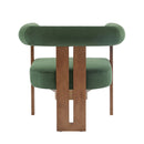 Modern Upholstered Round Arm Accent Chair With Velvet Upholstery