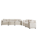 Elegant Corduroy Oversized Sectional Sofa Set With Deep Seats And Flexible Layout
