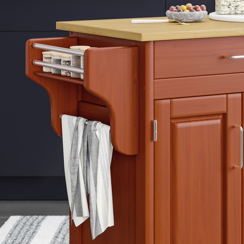 Create-A-Cart - 4 Doors Kitchen Cart - Light Wood Top