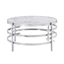 Round Table With Sintered Stone Top And Sturdy Metal Frame