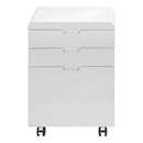 File Cabinet, Rolling Mobile, Storage Drawers, Printer Stand, Office, Work, Glossy Contemporary, Modern - White