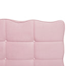 Queen Size Velvet Platform Bed with LED Frame and Stylish Mental Bed Legs, Pink