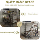 Ethan - Bunk Bed With Desk, Charging Station, Storage Shelves