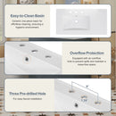 Bathroom Vanity With Ceramic Sink Combo, Abundant Storage Cabinet 2 Soft Close Doors And 5 Drawers