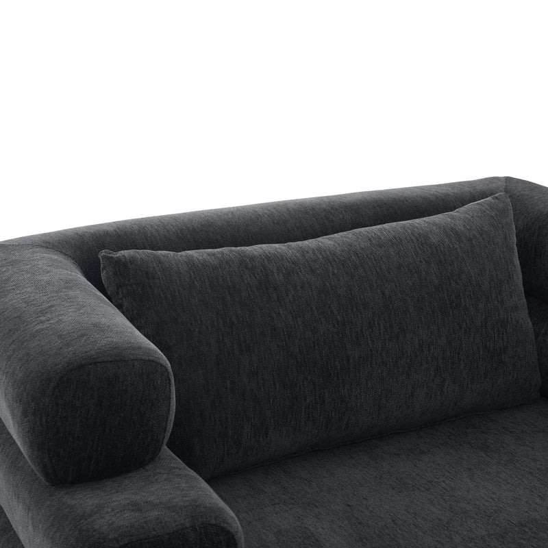 Oversized Chaise Lounge Sofa Bed With Deep Seat And Layered Armrests