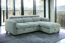 Zavala - Chenille Sectional Sofa With Sleeper & Storage - Light Green