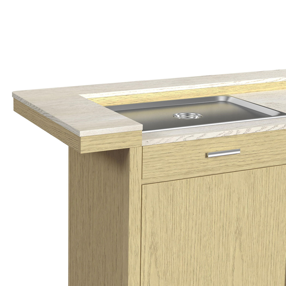 Cambrie Bar Table With LED in Off-White And Natural by Elements International, view 7