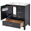 Modern Bathroom Vanity With Ceramic Sink, Solid Frame And Storage Solutions