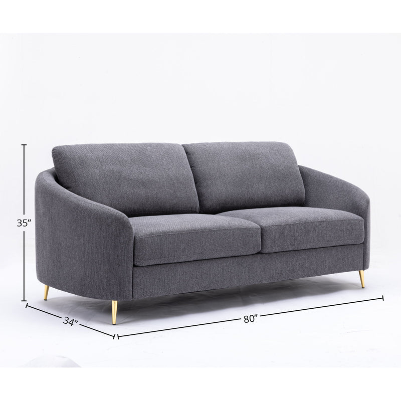 Yuina - Linen Sofa - Gray