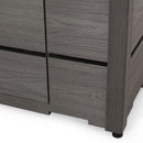 Rustic Style Outdoor Square Propane Fire Pit, 40,000 Btu