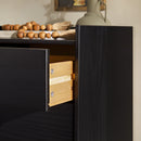Modern Minimalist 5 Drawer Gallery Top Dresser - Black