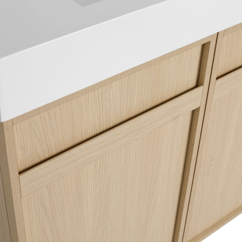 Freestanding Bathroom Vanity With Resin Sink & Soft Close Cabinet Doors