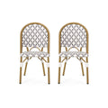 Chic French Bistro Chair With Durable Rattan And Aluminum Frame