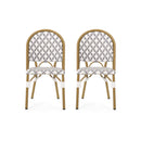 Chic French Bistro Chair With Durable Rattan And Aluminum Frame