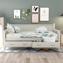 Modern Daybed With 2 Large Drawers, X Shaped Frame