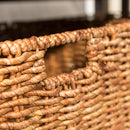 Coastal Coffee Table With Lower Shelf And Faux Rattan Baskets - Espresso