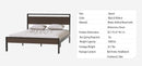 Ceres Metal Bed, Black with Walnut Wood Headboard&Footboard, Queen