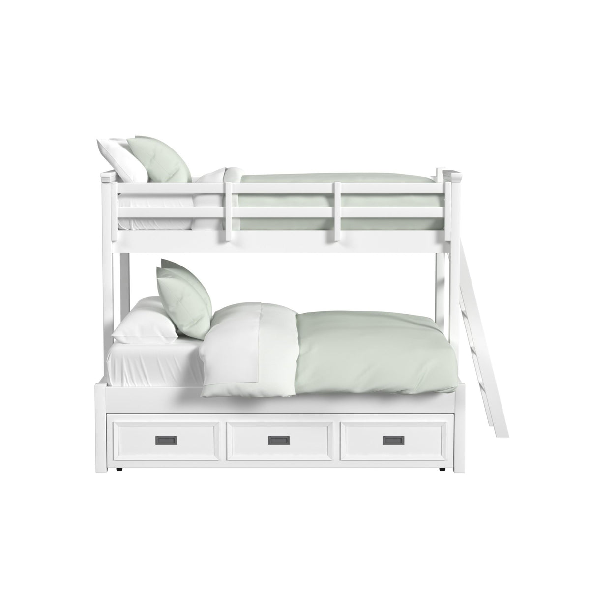 Hampton Kids Bunk With Ladder And Trundle in Black by Elements International, view 19