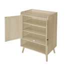 2 Door Shoe Rack, Freestanding, Modern Shoe Storage Cabinet, For Entryway - Natural