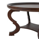 Elegant Coffee Table With Rimmed Top And Curved Design