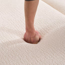 Ly 029B Convertible Chaise Sectional Sofa Full Compression Sponge Modular Couch Cloud 3 Seater Wood Grain Chenille 2 Pillows - Antique White