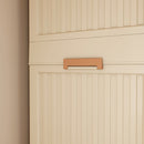 Portable Wardrobe Closet Storage Organizer For Clothes, 6 Magnetic Doors With 6 Cubes & 2 Hanging Rods, 6 Hangers - Cream White