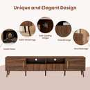 TV Stand For TVs Up To 85" With Soft-Close Doors, Open Shelf, Cable Management - Walnut