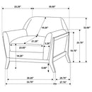 Vaughn - Fabric Upholstered Flared Arm Sofa Set