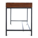 Industrial Style Storage Desk With Acacia Wood Top And Metal Legs - Oak