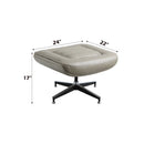 Piran - Twilight Top Grain Leather Accent Chair And Ottoman With Swivel - Gray