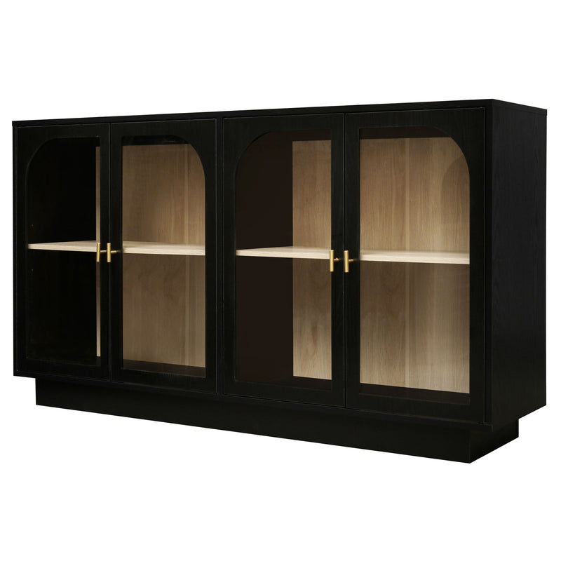 Storage Cabinet With Door For Living Room, Dining Room - Black
