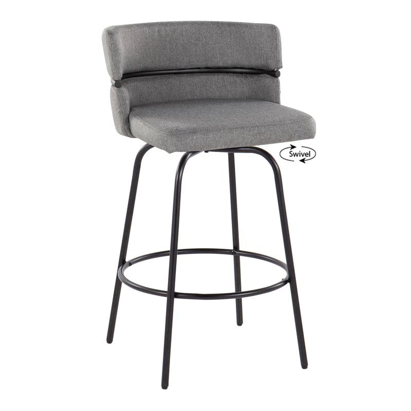 Cinch - Contemporary Fixed Height Counter Stool With Swivel And Round Footrest (Set of 2)