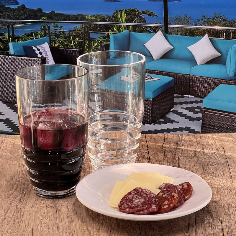 Leading Ware Swirl Acrylic Glasses Drinking (Set of 4)