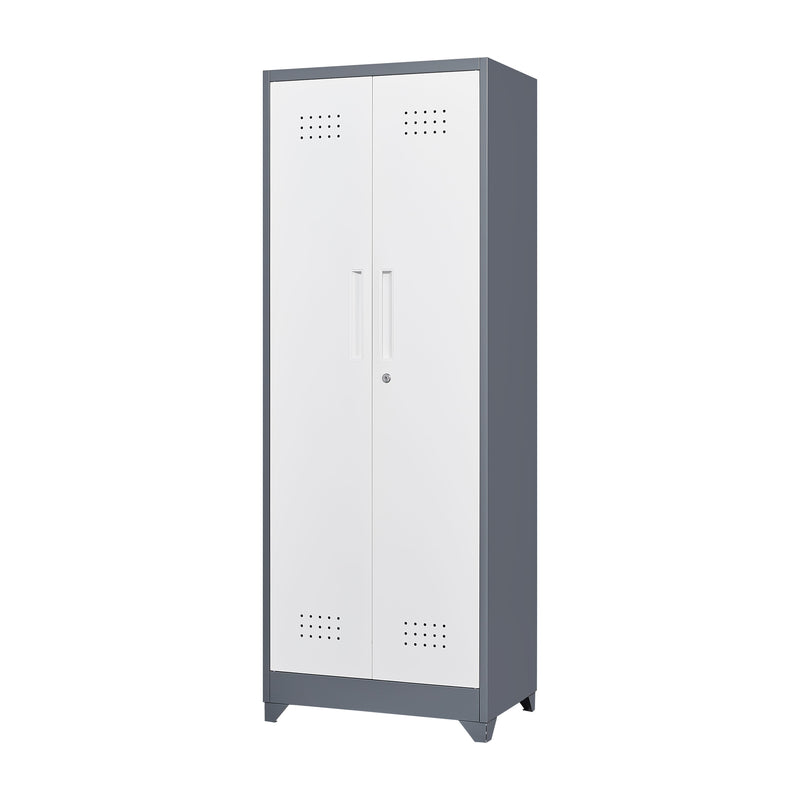 Metal Storage Cabinets, Cleaning Tool Cabinet With Locking Door, Tall Broom Tool Organizer And Storage, Large Storage Cabinet For Kitchen