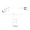 Elegant 6" Shower Arm With Flange, Stainless Steel Construction For Rain Shower Heads