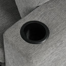 Modern 2 Seater Loveseat Sofa With Pull-Out Bed, Chenille Fabric, Built-In USB Ports & Cup Holders