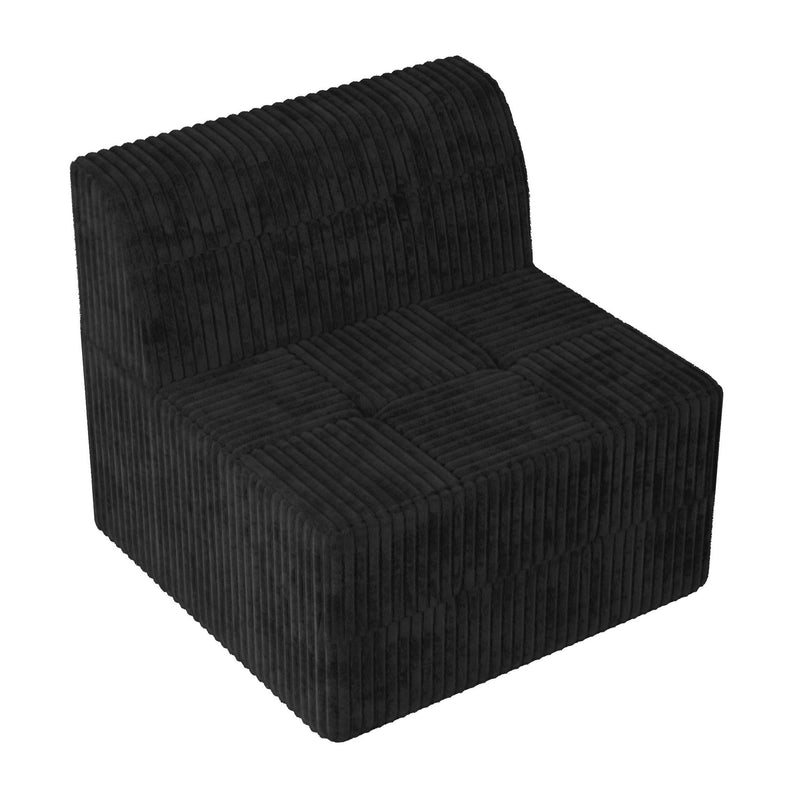Modern Minimalist L Shape Modular Sectional Sofa, Sleeper Corduroy Couch