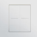 Double Sliding Shower Door, Semi-Frameless Bypass Bathroom Sliding Door With 1/4" (6 Mm) Tempered Glass For Walk-In Shower