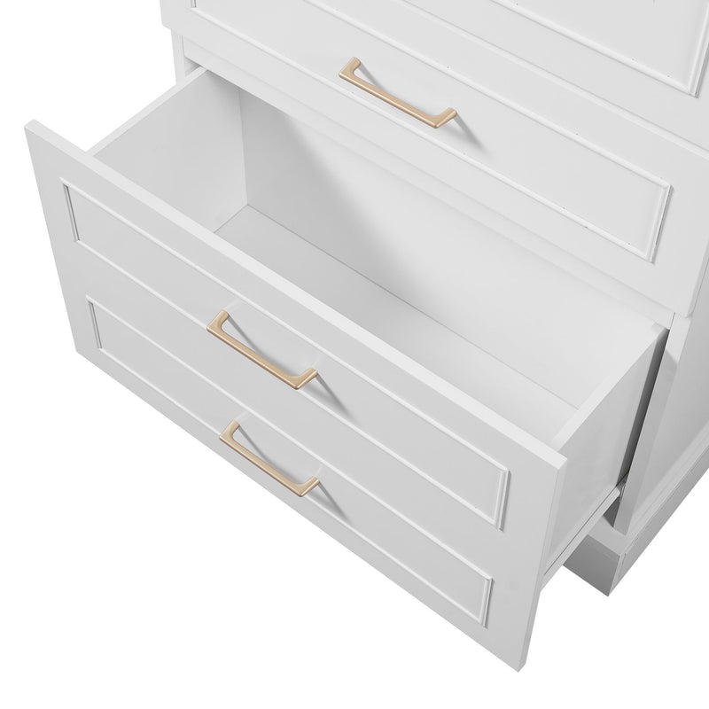 Freestanding Bathroom Cabinet With 3 Drawers, Adjustable Shelf, Soft Close Doors