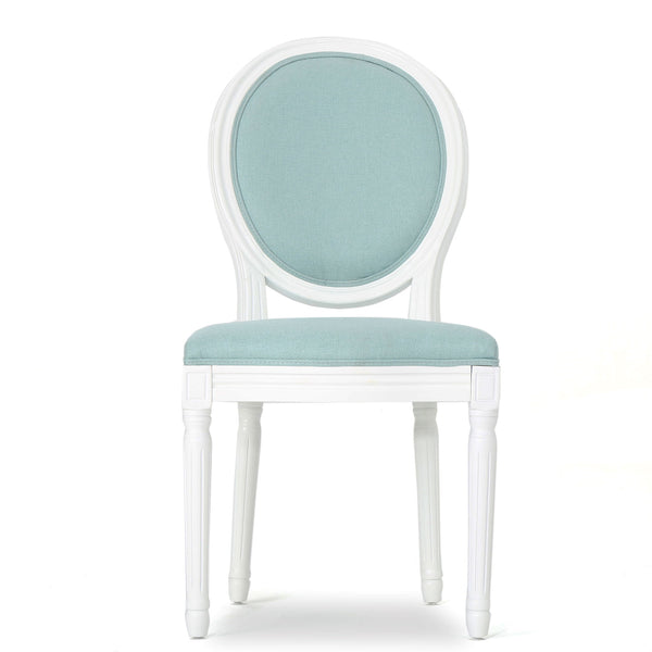 French Country Dining Chair Set With Round Backrest