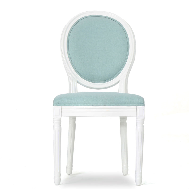 French Country Dining Chair Set With Round Backrest