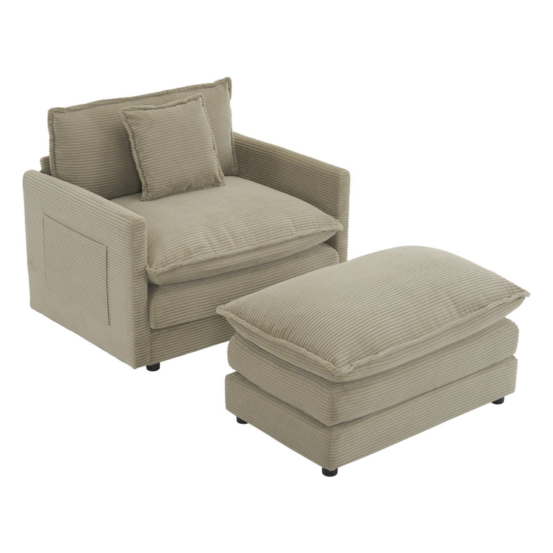 Modern Modular Sofa With Side Storage Pockets For Living Room