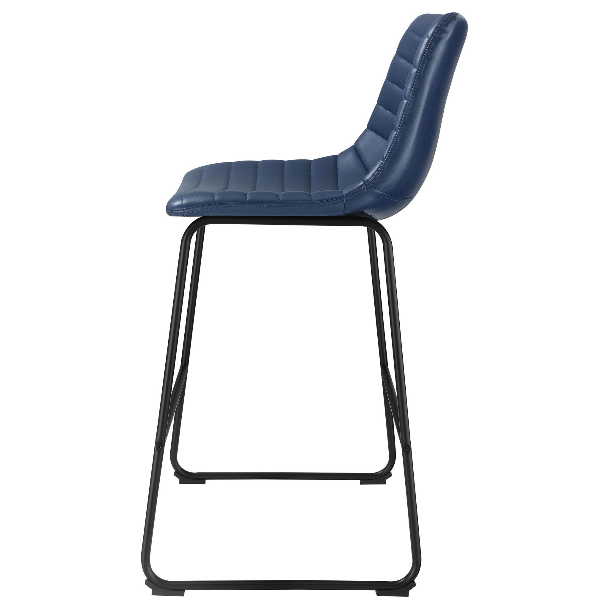 Zuni Faux Leather Upholstered Counter Chair Blue (Set of 2) - Atlantic Fine Furniture Melbourne FL