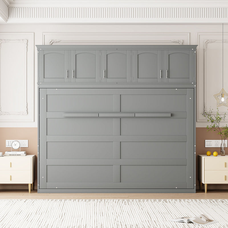 Murphy Modern Bed With Top Cabinets For Space Saving And Comfort