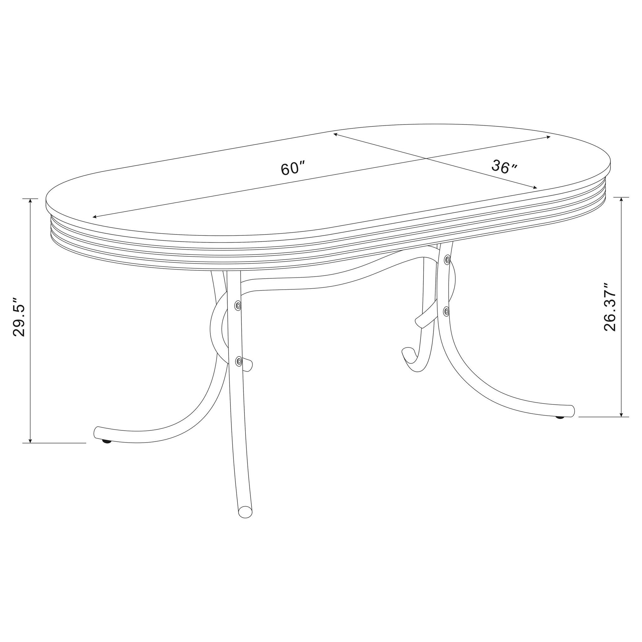 Retro 5-piece Oval Dining Table Set White and Black - Atlantic Fine Furniture Melbourne FL