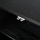 Stylish Storage Cabinet Sideboard With Unique Geometric Circle Door Design - Black