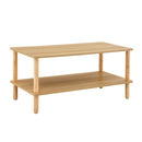 Modern 2 Tier Coffee Table With Open Storage Shelf For Living Room