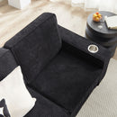 Modern Corduroy Fabric Sofa, 3 Seater Compressed Couch With Cup Holders